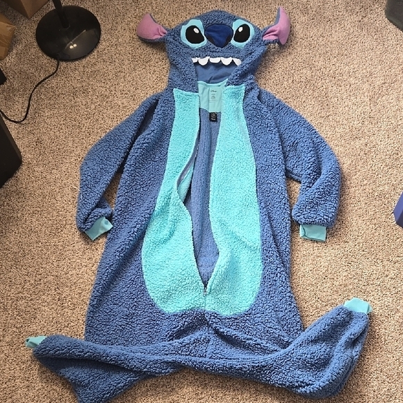 Disney Other - Disney Stitch Blue Fleece Onesie